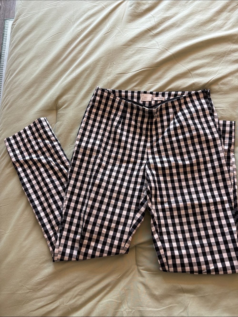 a new day Black and White Gingham Cropped Pants